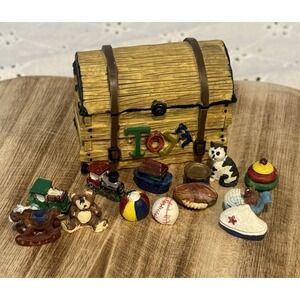 Resin 90s Trinket Toy Box With Mini Resin Toys